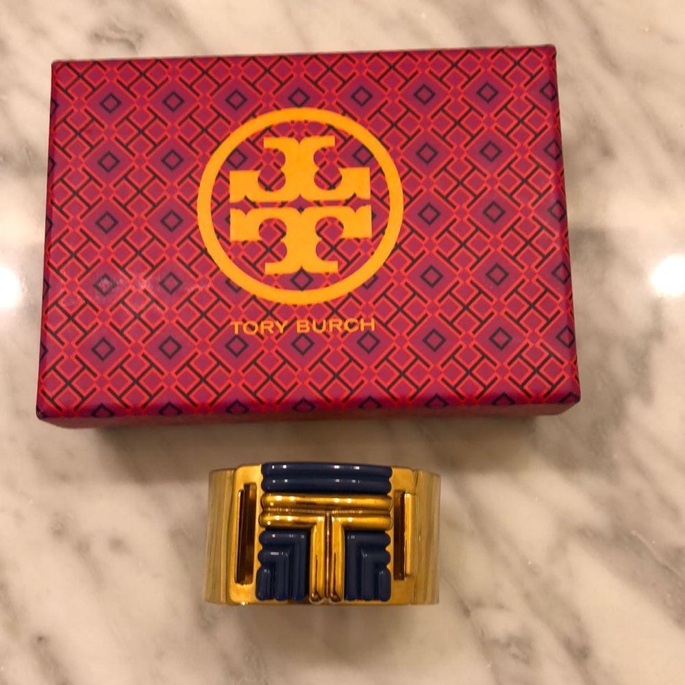 Tory Burch Gold and Navy Bracelet